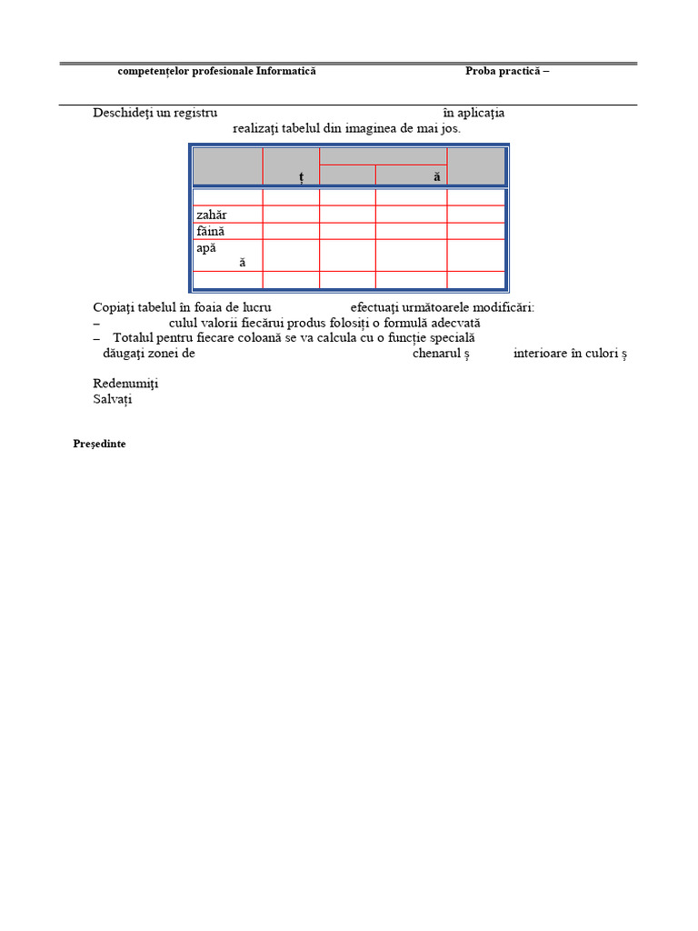 Atestat 2024 Subiecte Excel | PDF