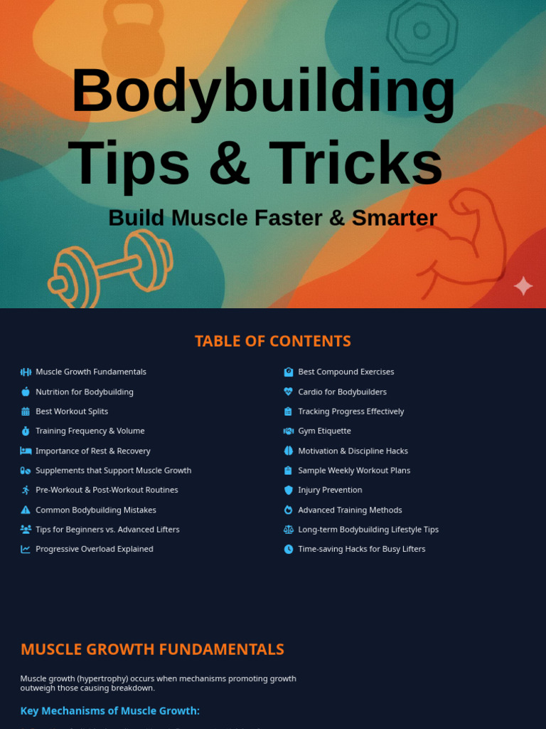 Bodybuilding Tips for Muscle Growth | PDF | Strength Training | Muscle ...