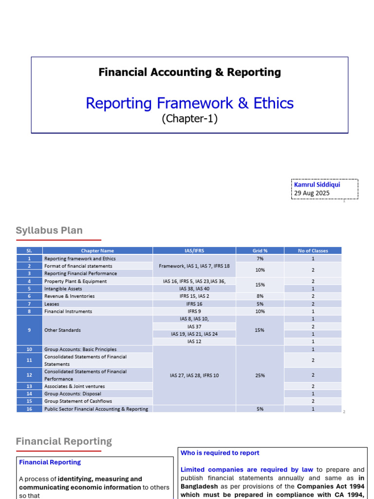 Financial Accounting Reporting Framework | PDF | Fair Value ...