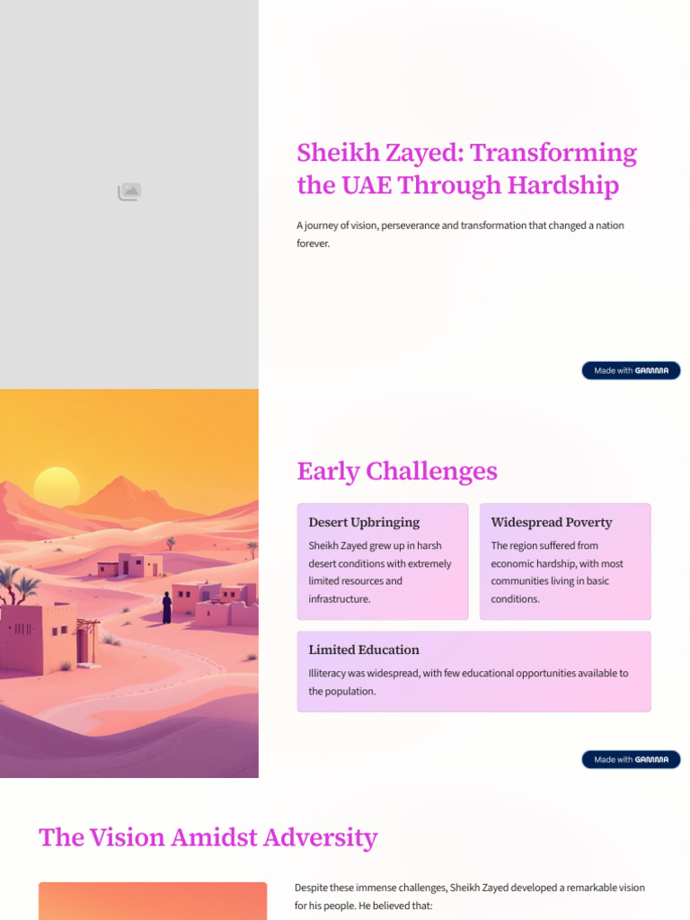 Sheikh Zayed's Vision for UAE Transformation | PDF | United Arab Emirates