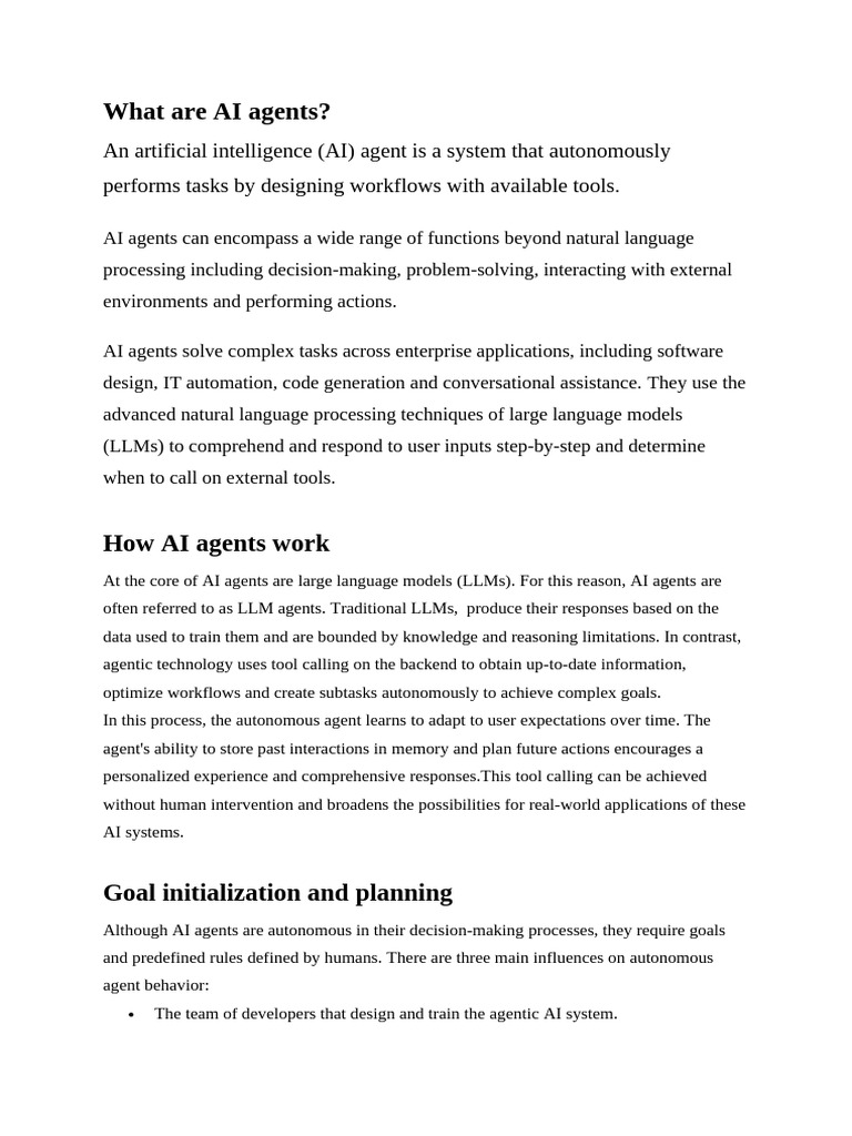 AI Agents | PDF | Artificial Intelligence | Intelligence (AI) & Semantics