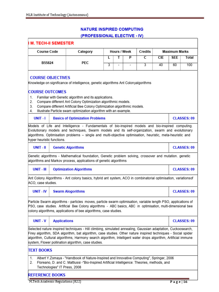 Nature Inspired Computing Overview | PDF | Genetic Algorithm ...