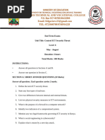 Cybersecurity Final Exam Sample Questions | PDF | Security | Computer ...