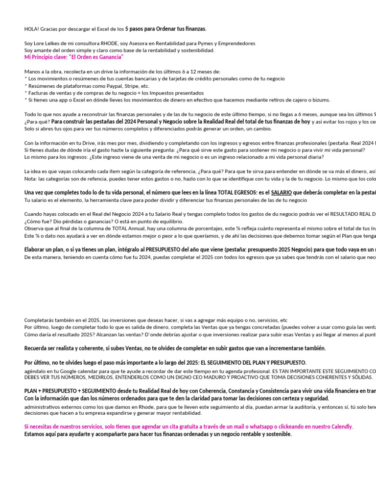 5 Pasos para Ordenar Tus Finanzas | PDF | Presupuesto | Business