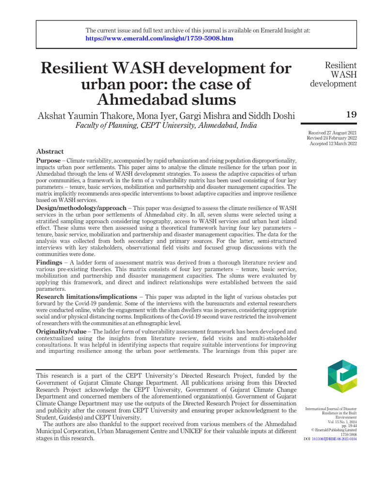 10 1108 - Ijdrbe 08 2021 0104 | PDF | Ecological Resilience | Wash