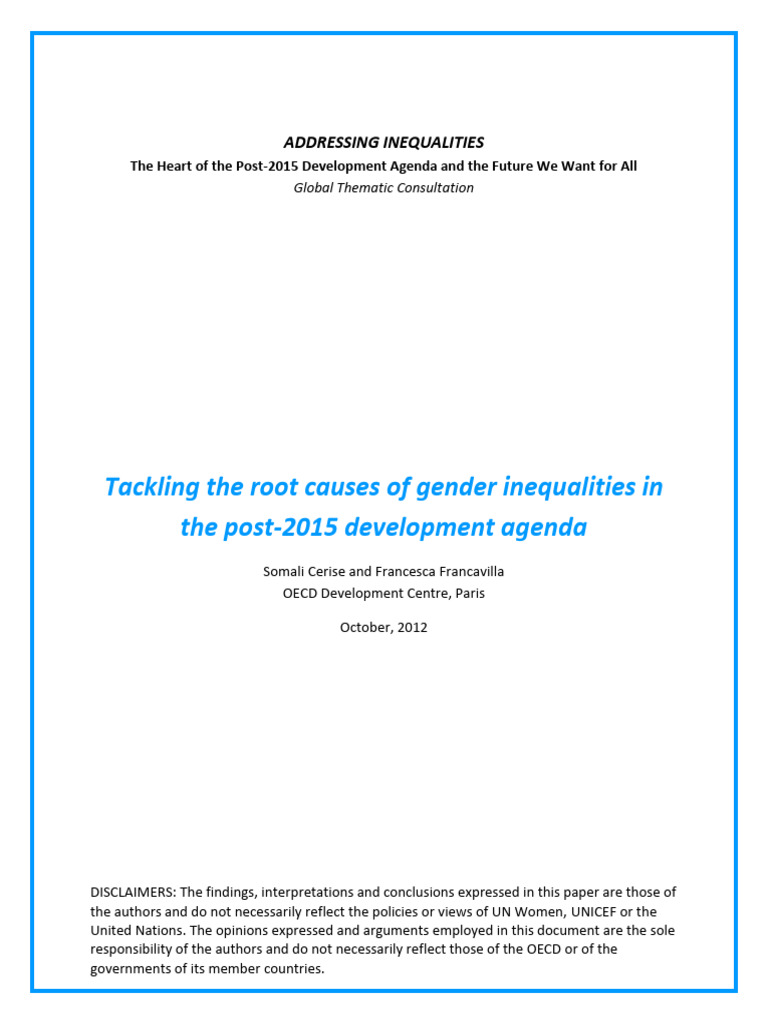 GD090 - Tackling The Root Causes of Gender Inequalities in The Post ...