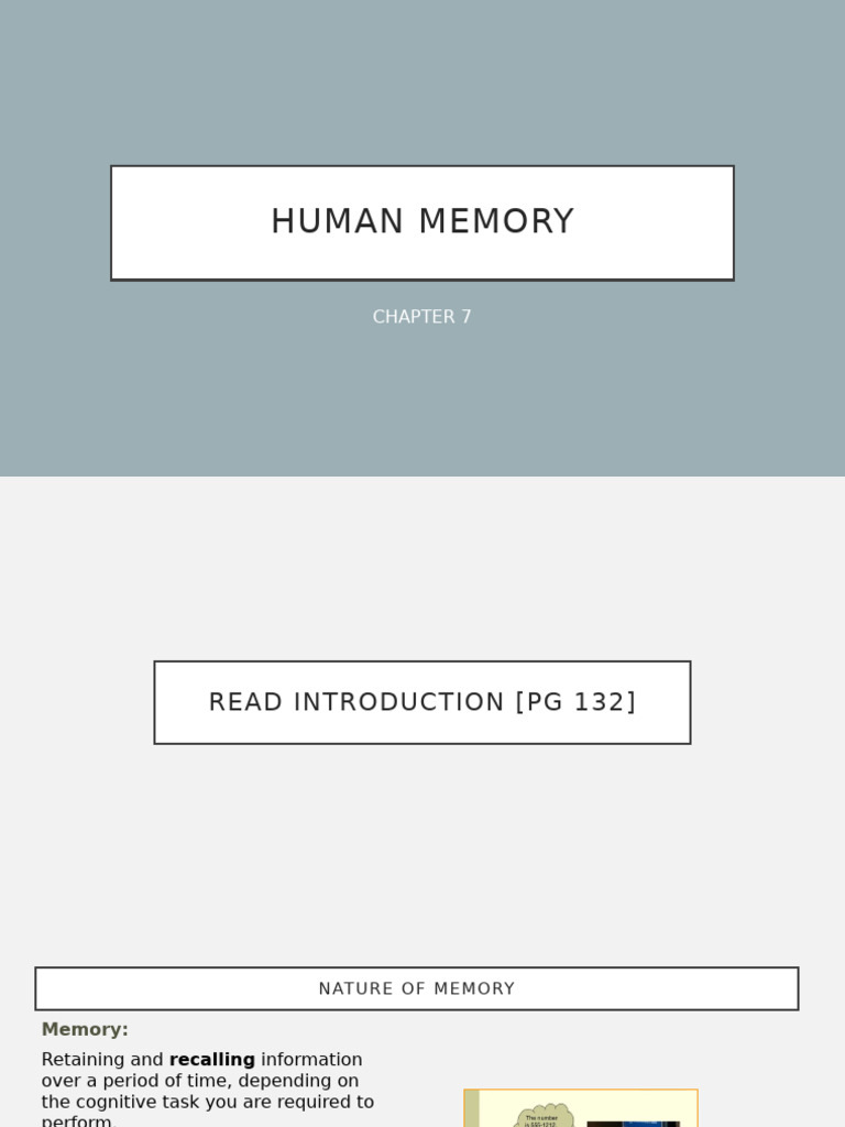 Class 11 Notes on Human Memory | PDF | Recall (Memory) | Memory