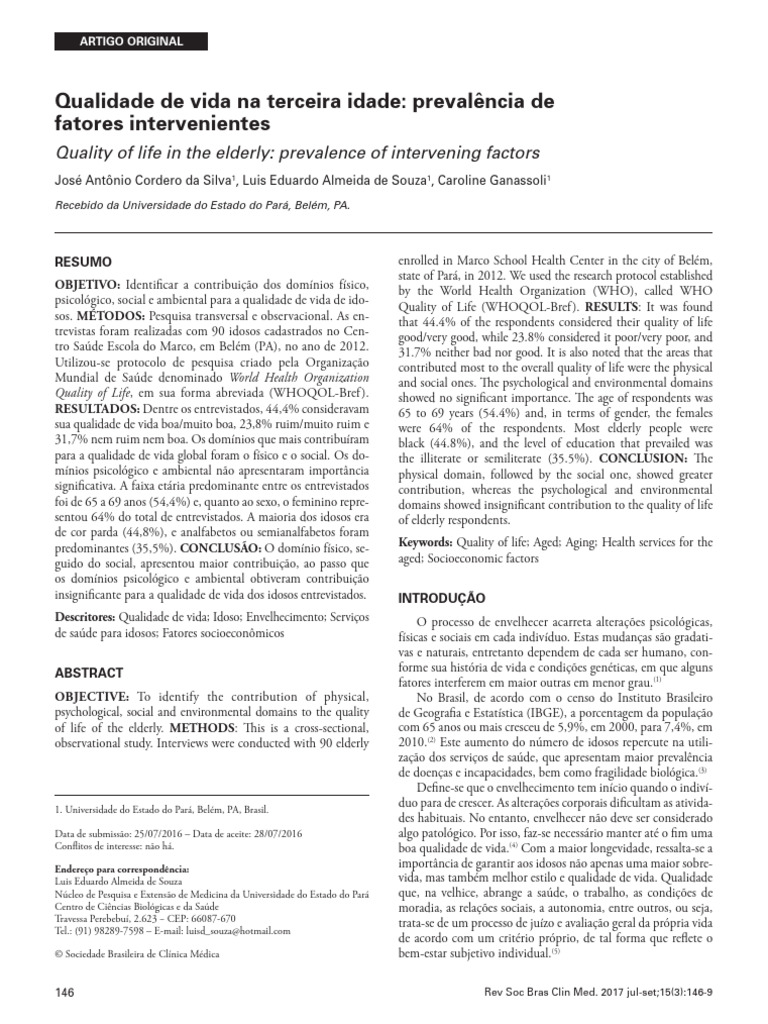 Fatores que Afetam a Qualidade de Vida Idosos | PDF | Envelhecimento ...