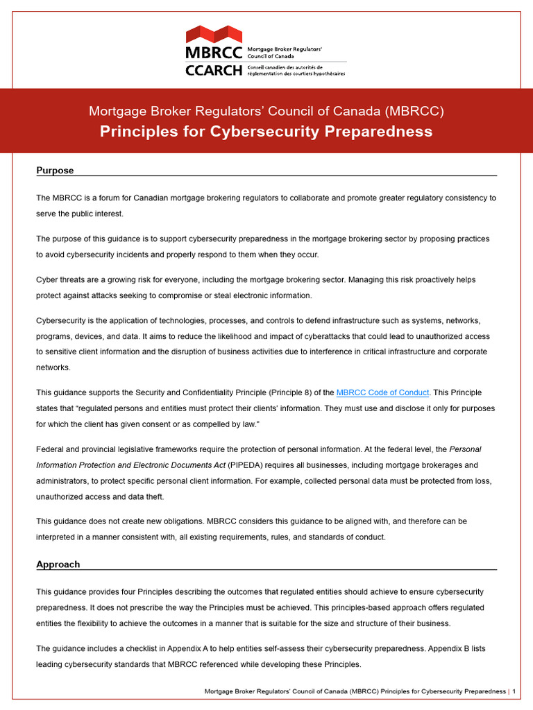 MBRCC Principles For Cybersecurity Awareness | PDF | Security ...