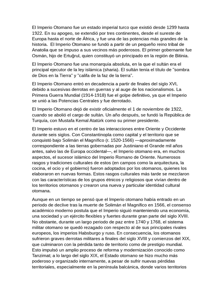 Historia del Imperio Otomano: Auge y Caída | PDF | imperio Otomano ...