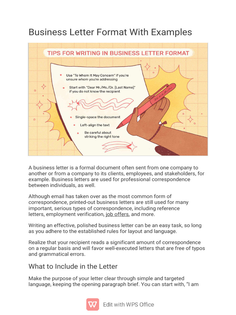 Business Letter Format Guide | PDF