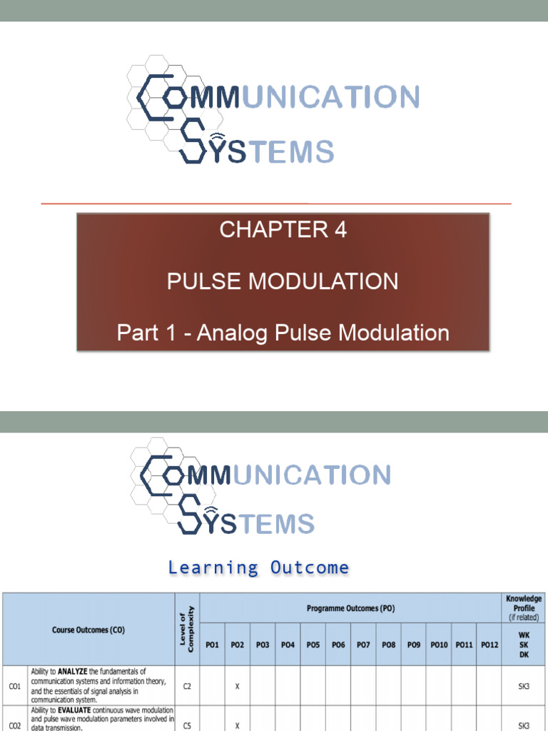Analog Pulse Modulation Techniques | PDF | Sampling (Signal Processing ...