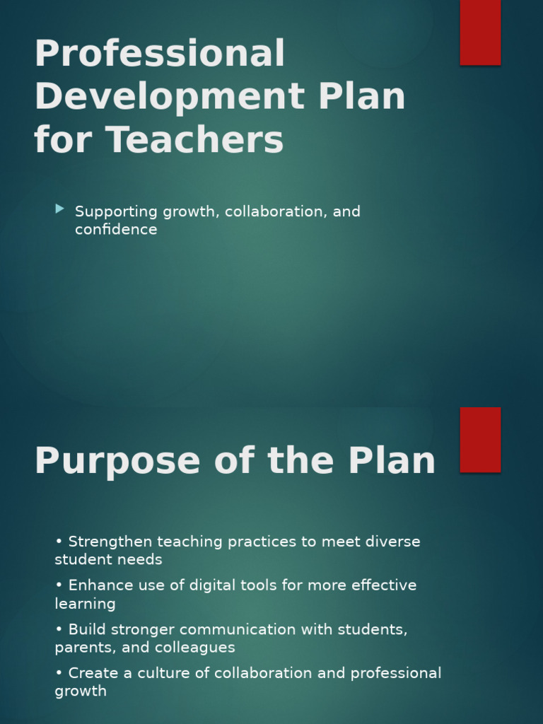 Teacher Professional Development Plan | PDF