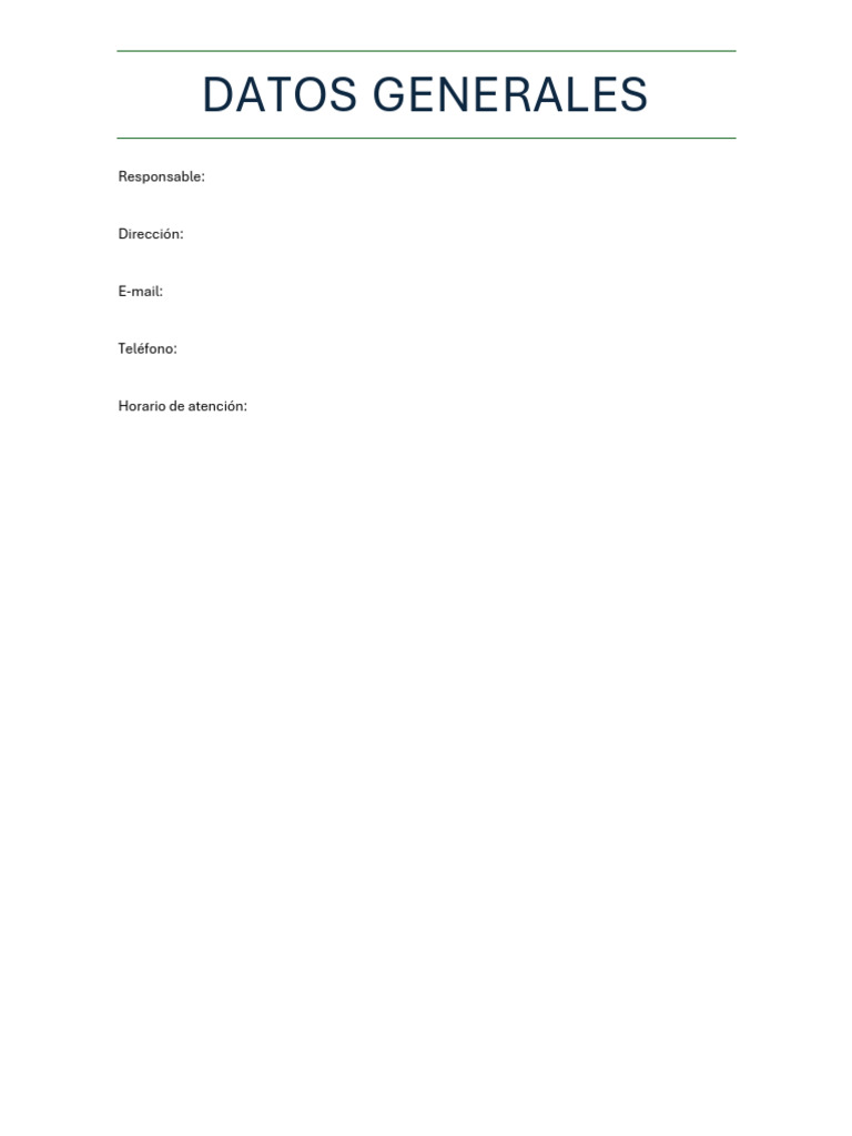 Datos Generales | PDF