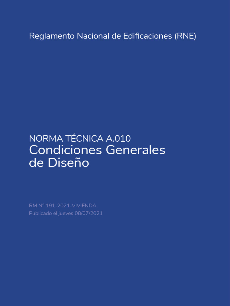 Condiciones Generales de Diseño RNE | PDF