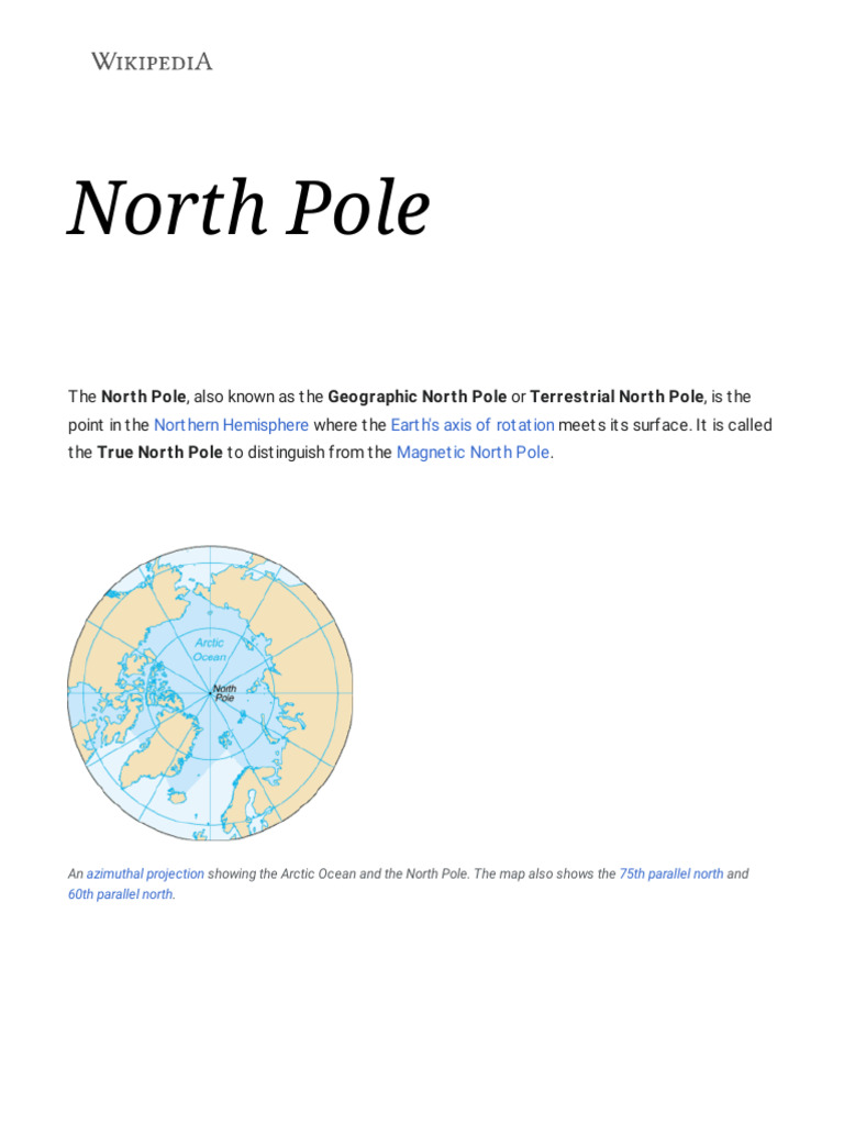 Overview of the North Pole | PDF | North Pole | Sunset