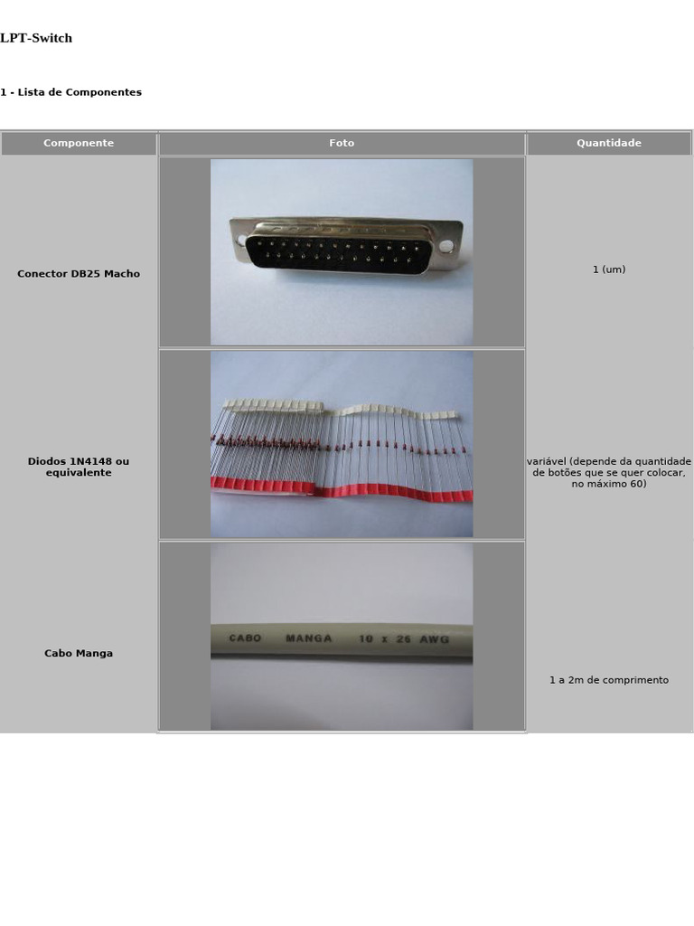 Montagem e Uso da Interface LPT-Switch | PDF | Driver de dispositivo ...