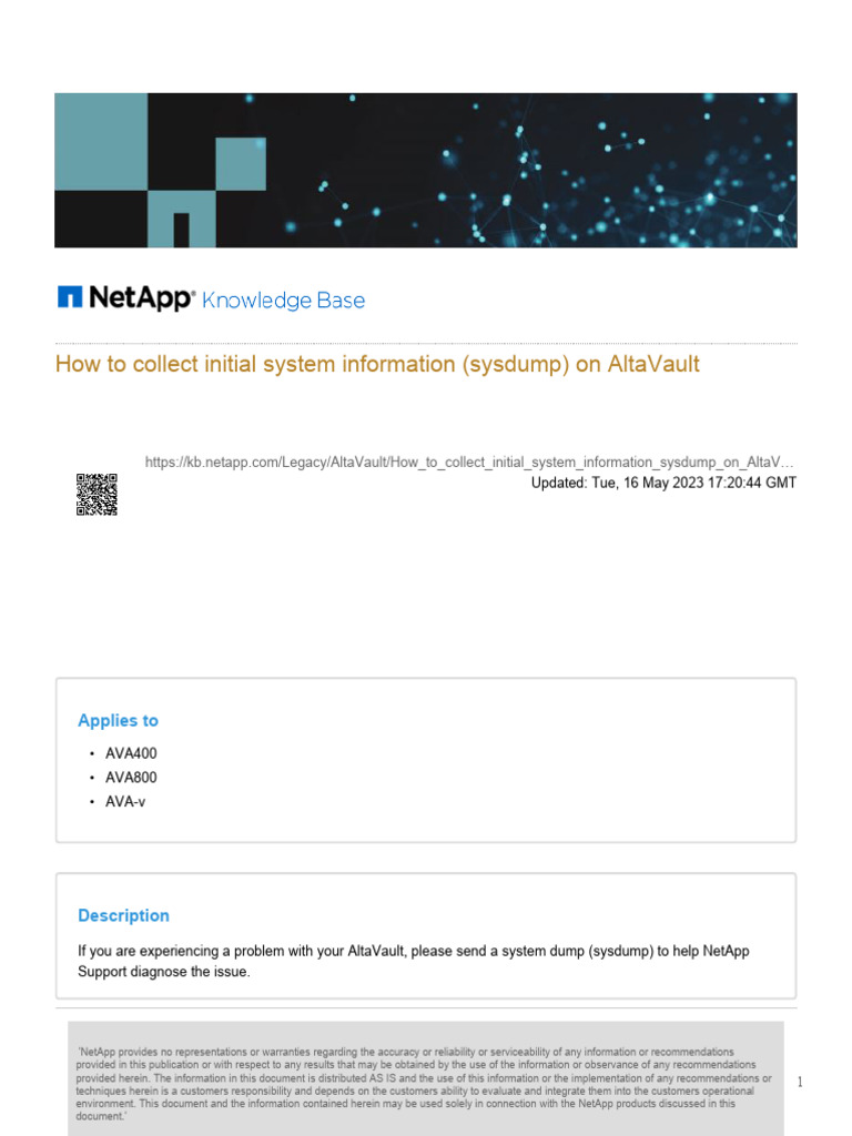 How To Collect Initial System Information (Sysdump) On AltaVault | PDF ...