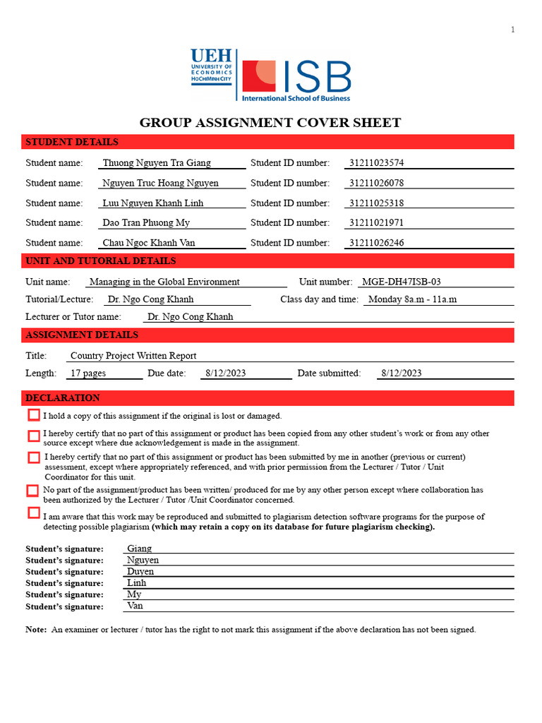 Group 4 Auth A4 Country Project Written Report | PDF | Leadership ...