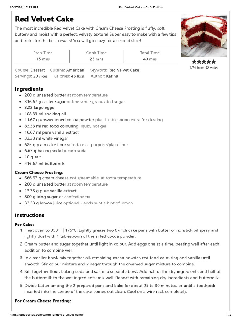 Ultimate Red Velvet Cake Recipe | PDF | Cakes | Icing (Food)