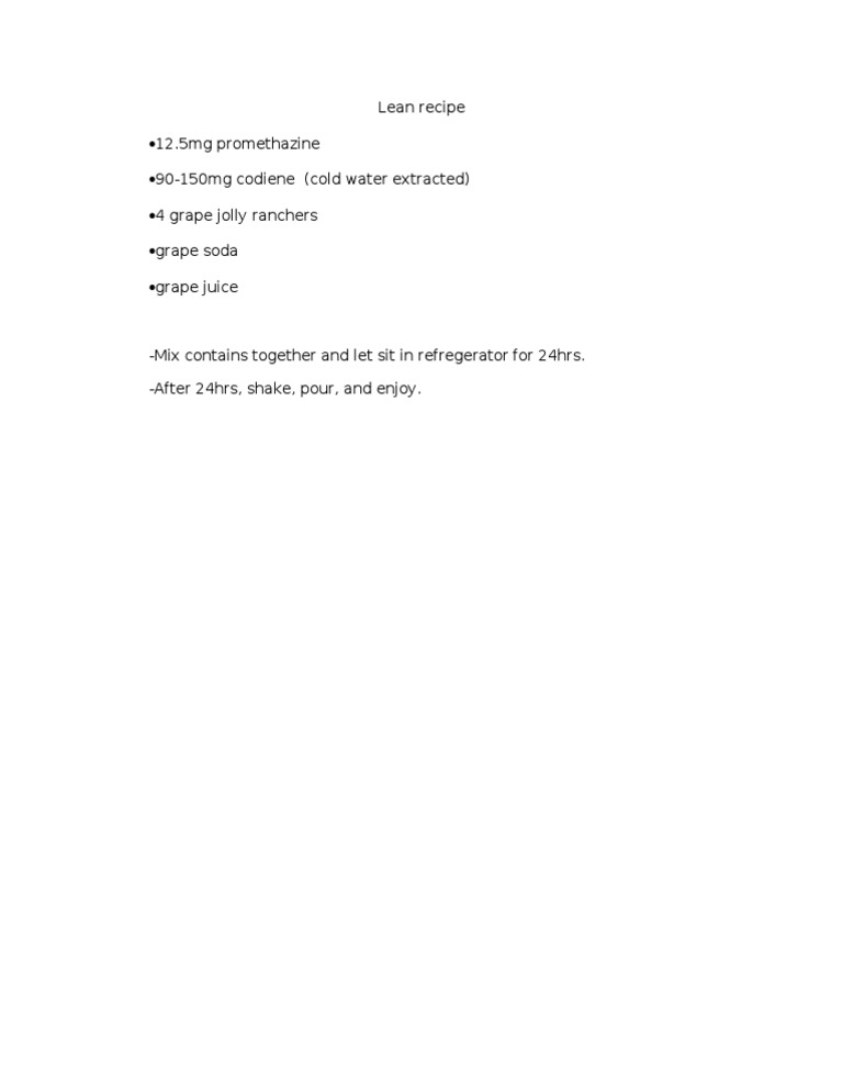 Grape Lean Recipe Guide | PDF