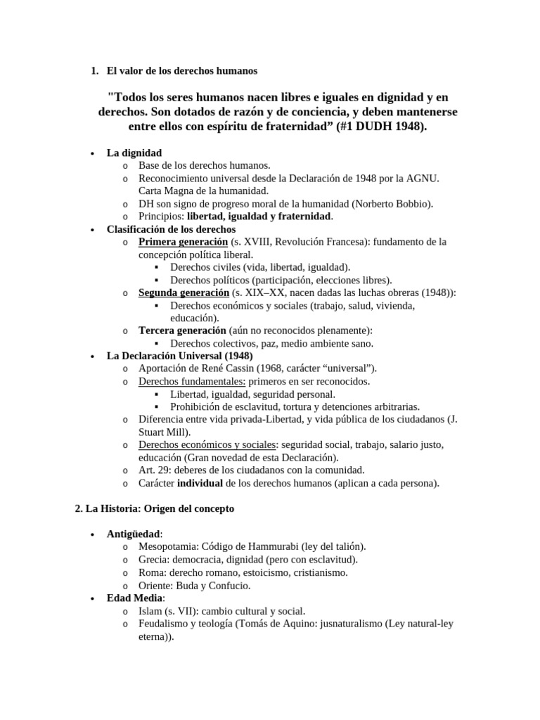 Historia y Valor de los Derechos Humanos | PDF | Derechos humanos ...
