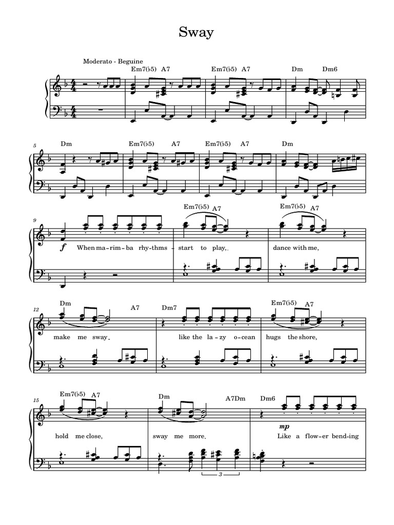Sway Song Lyrics and Chords | PDF