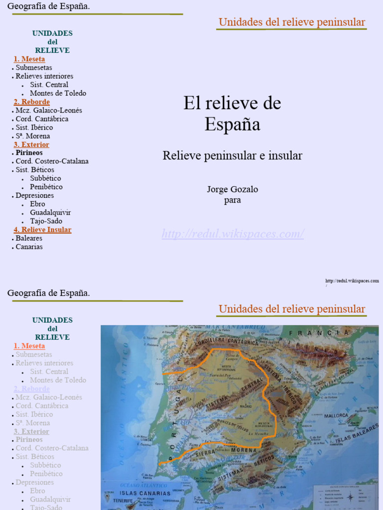 Relieve Peninsular | PDF | España | Geografía