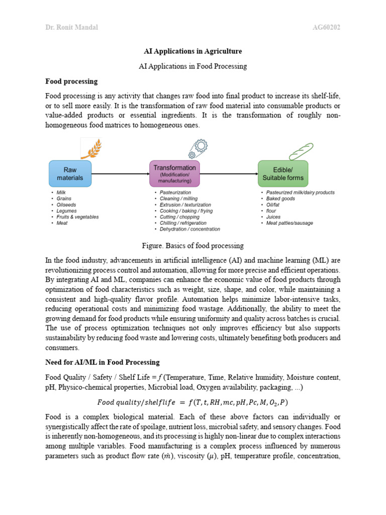 AI Innovations in Food Processing | PDF | Food Processing | Artificial ...