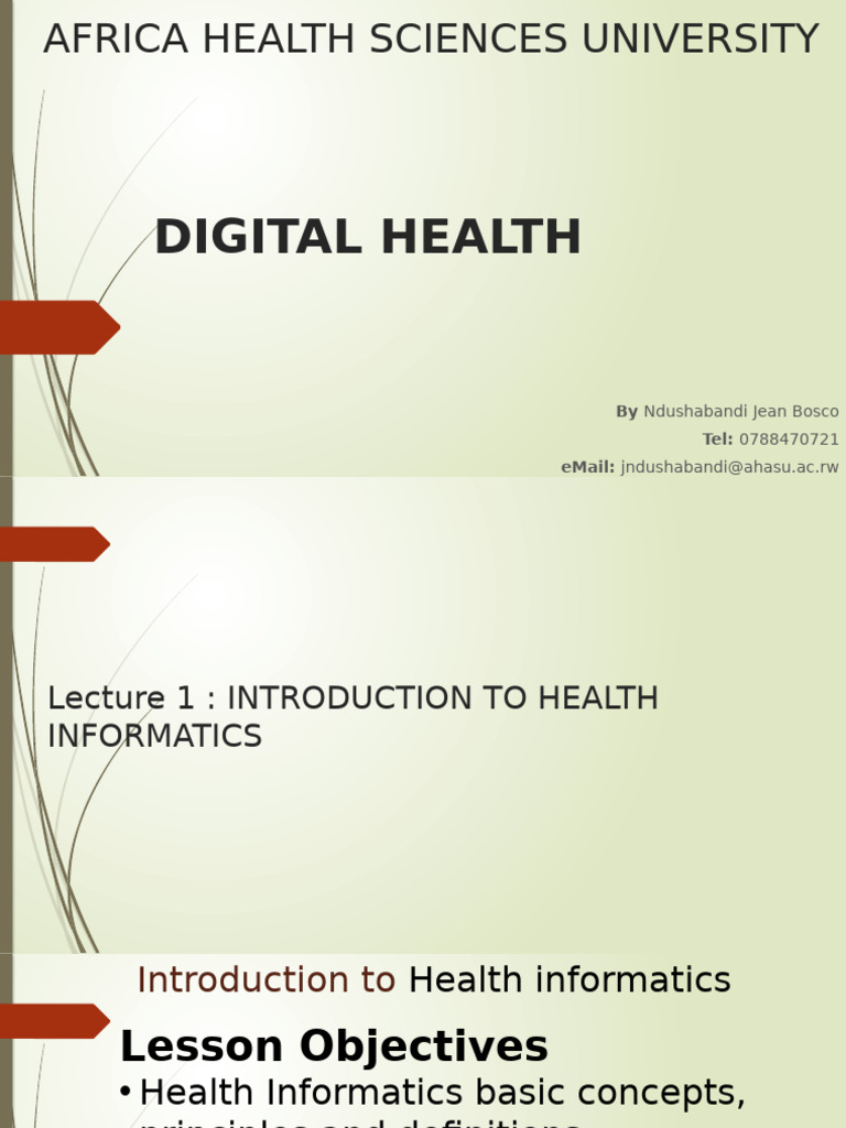 Introduction to Health Informatics | PDF | Health Informatics ...
