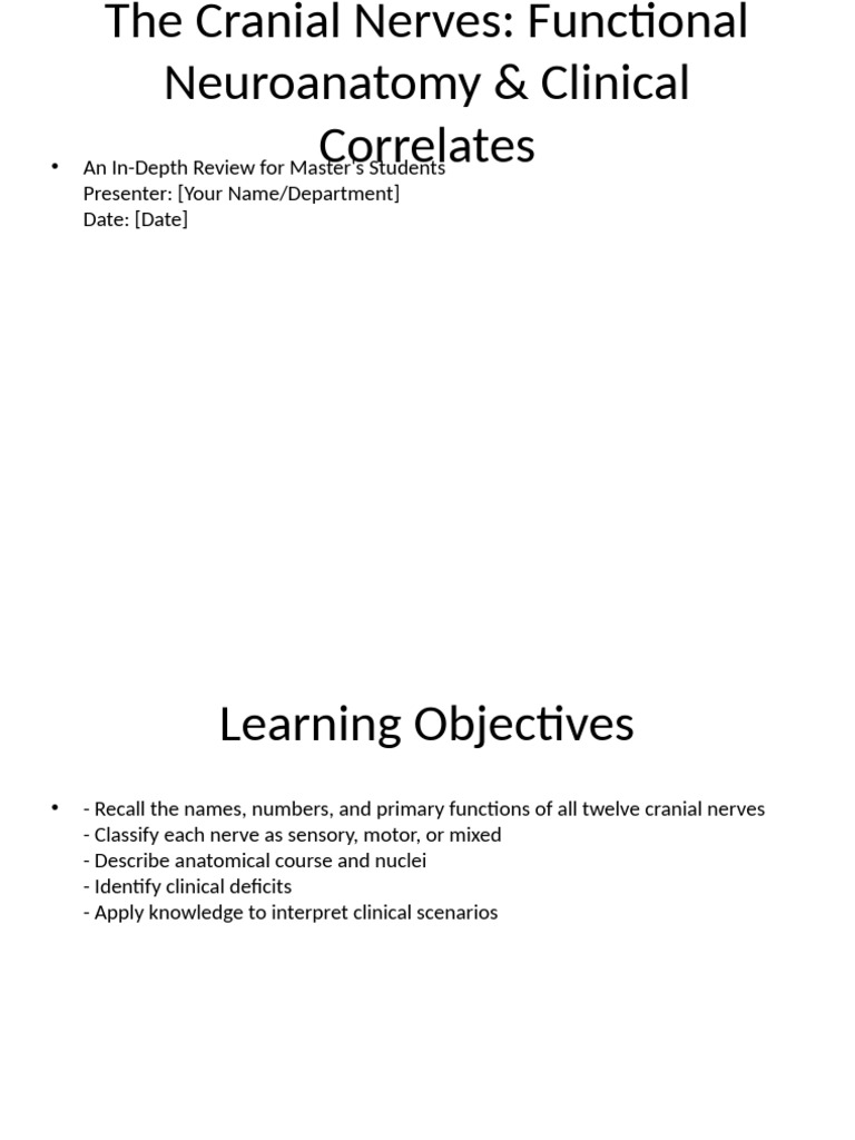 Cranial Nerves: Anatomy & Clinical Insights | PDF | Nervous System ...
