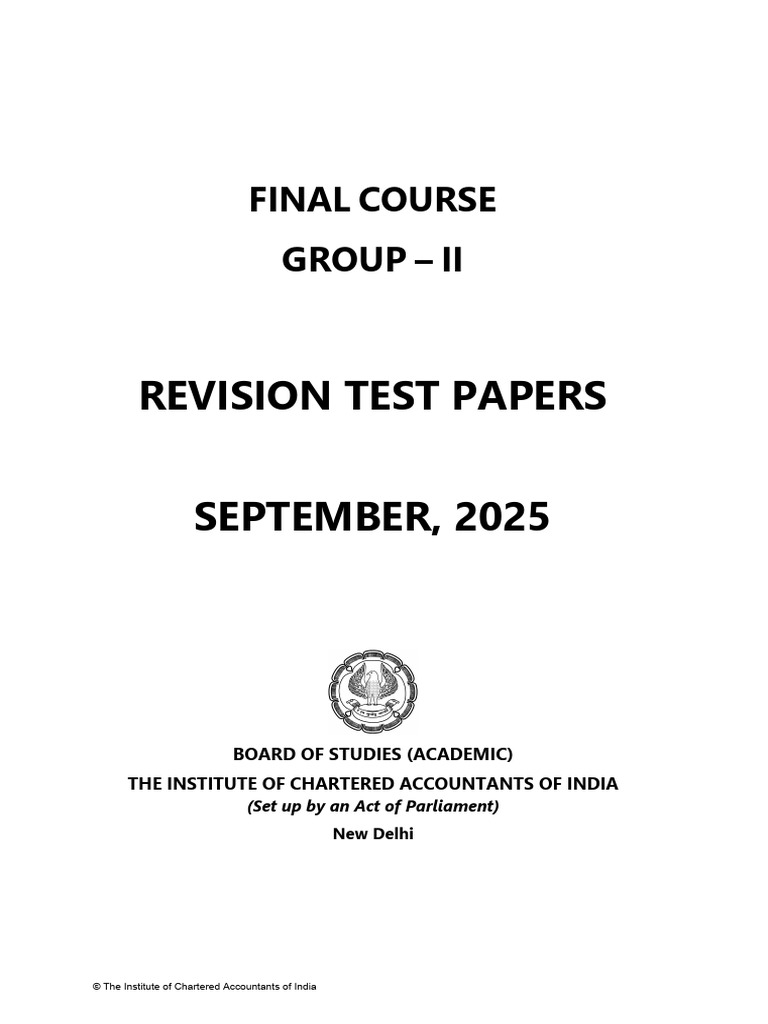 ICAI Group II Revision Test Papers 2025 | PDF | Debits And Credits ...