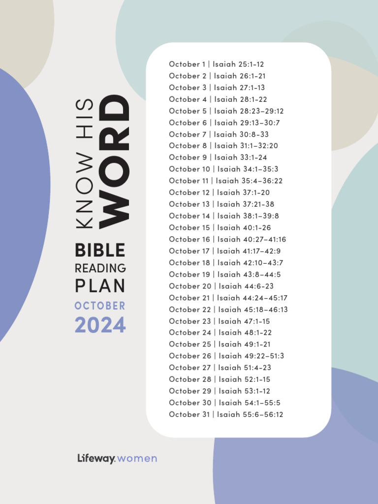 October 2024 Bible Reading Plan | PDF
