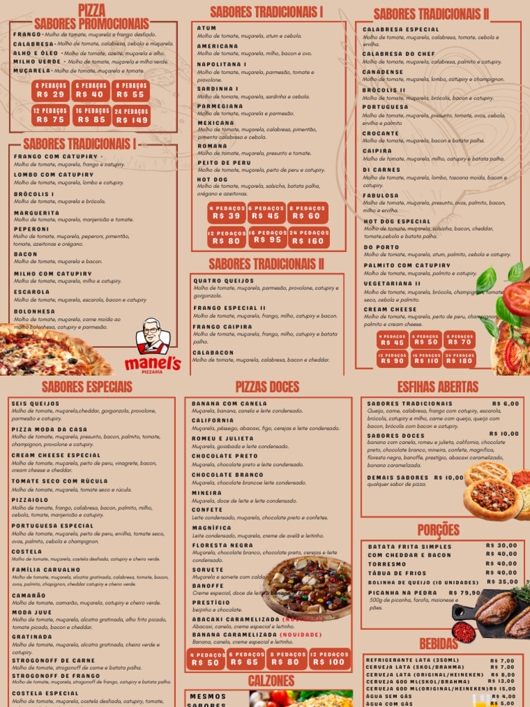 Variedade de Pizzas e Preços | PDF | Cachorro-quente | Alimentos