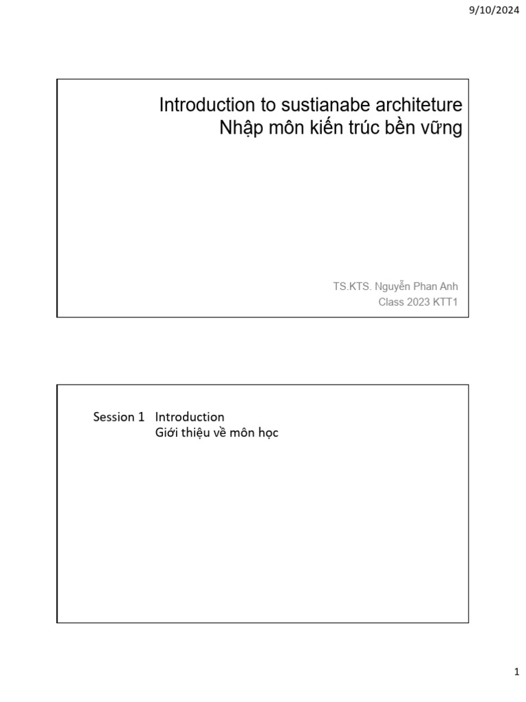 Session 1 - Introduction | PDF