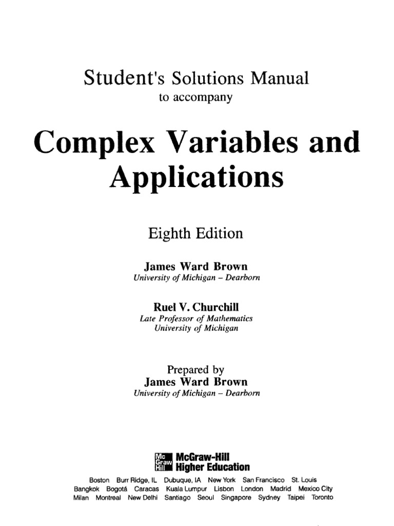 Com: complex variables and application student solution.