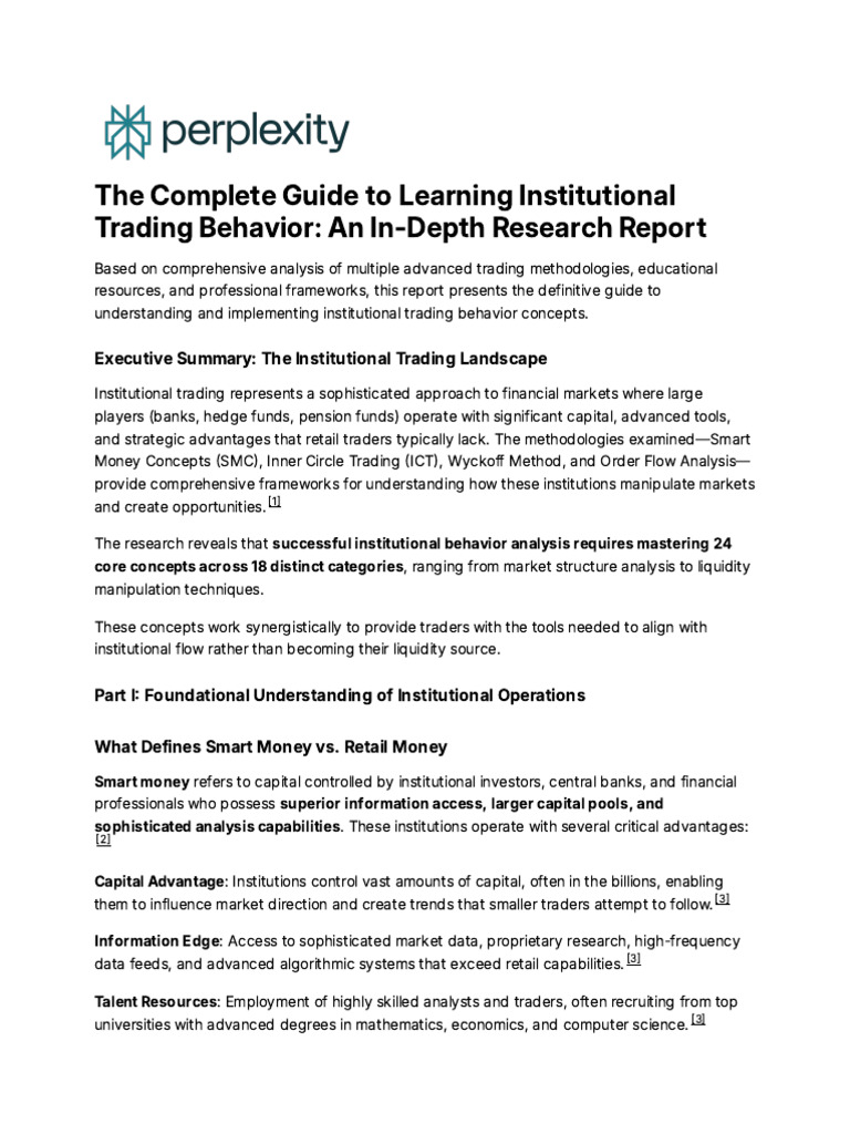 The Complete Guide To Learning Institutional Tradi | PDF | Market Trend |  Market (Economics)