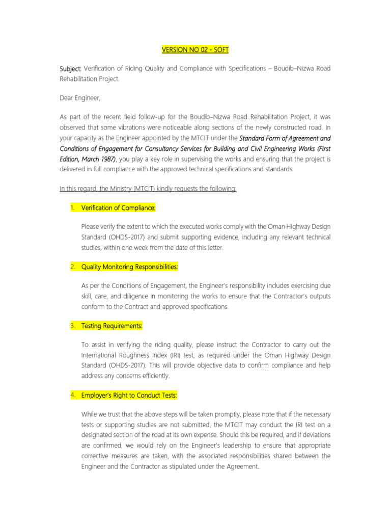 Draft Response - Version No 02 (Soft) | PDF | Regulatory Compliance ...
