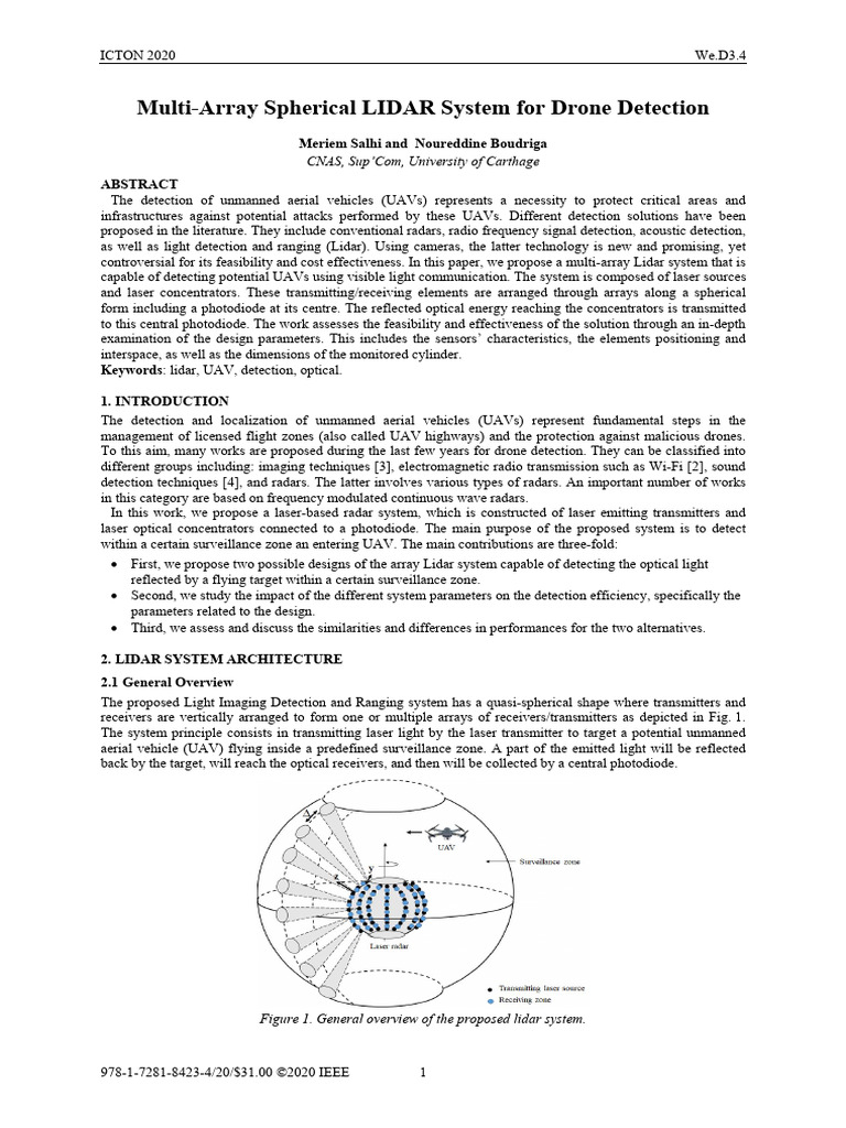 Multi-Array LIDAR for UAV Detection | PDF | Unmanned Aerial Vehicle | Lidar