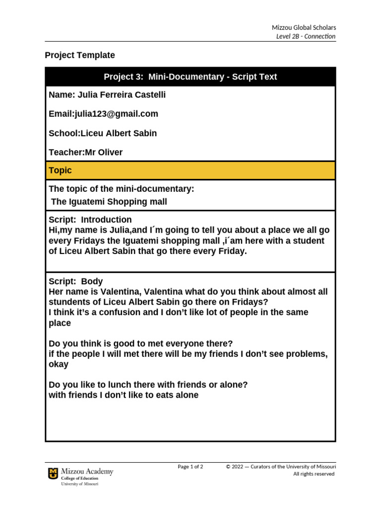 Project 3 Template - Docx22 | PDF