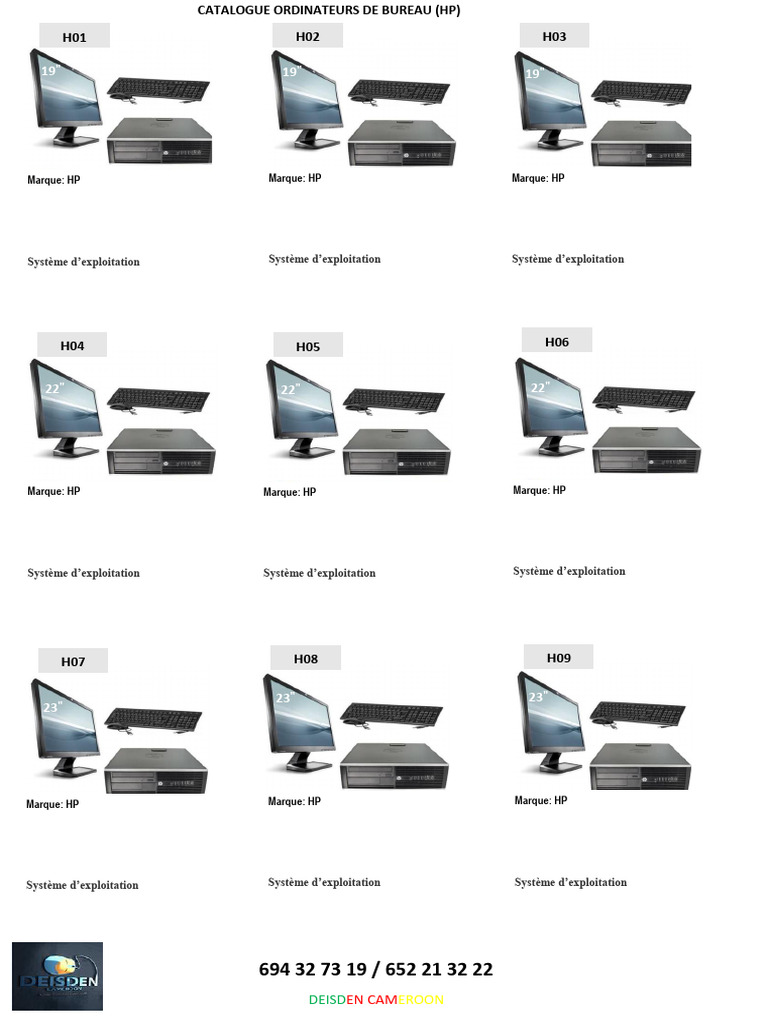 Catalogue Ordinateurs HP à vendre | PDF | Intel | Système d'exploitation