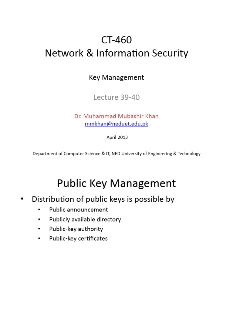 Public Key Management Overview | PDF | Public Key Cryptography | Public ...