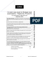 Pre-Seen Case Study For Strategic Level Examinations - Papers E3, P3 and F3