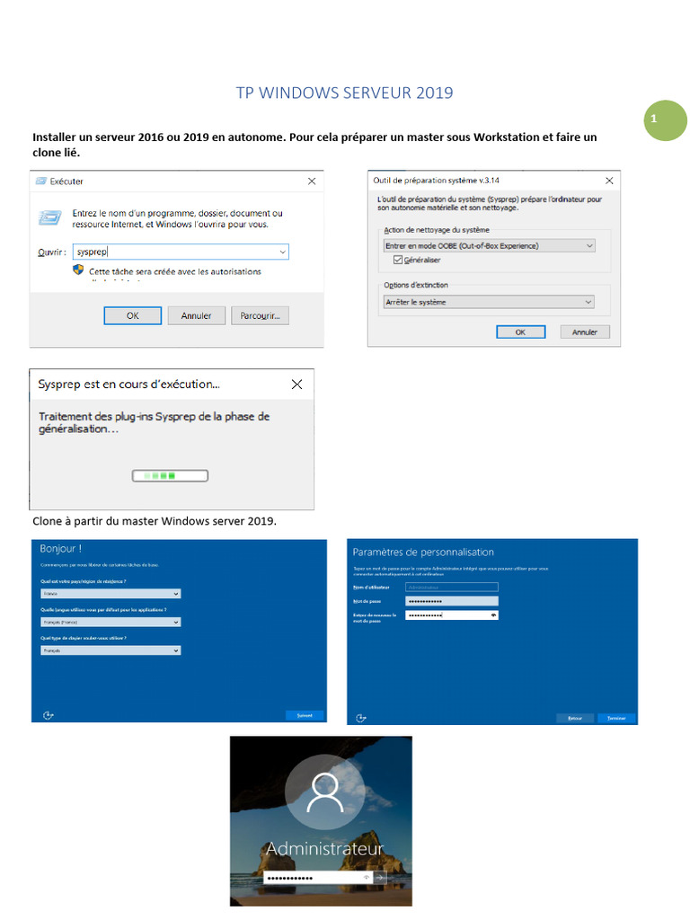 Installation et configuration de Windows Server 2019 | PDF