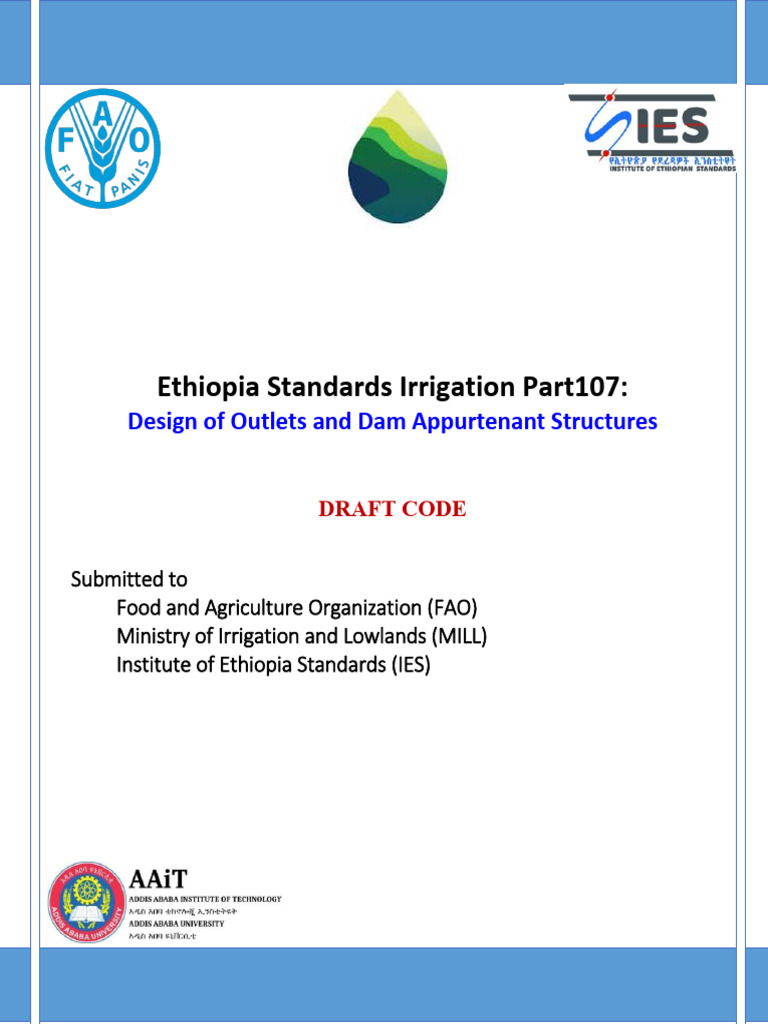 Ethiopia Irrigation Standards: Outlet Design | PDF | Dam | Spillway