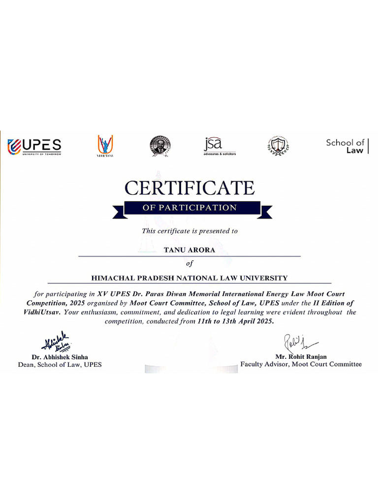 Upes Participation | PDF