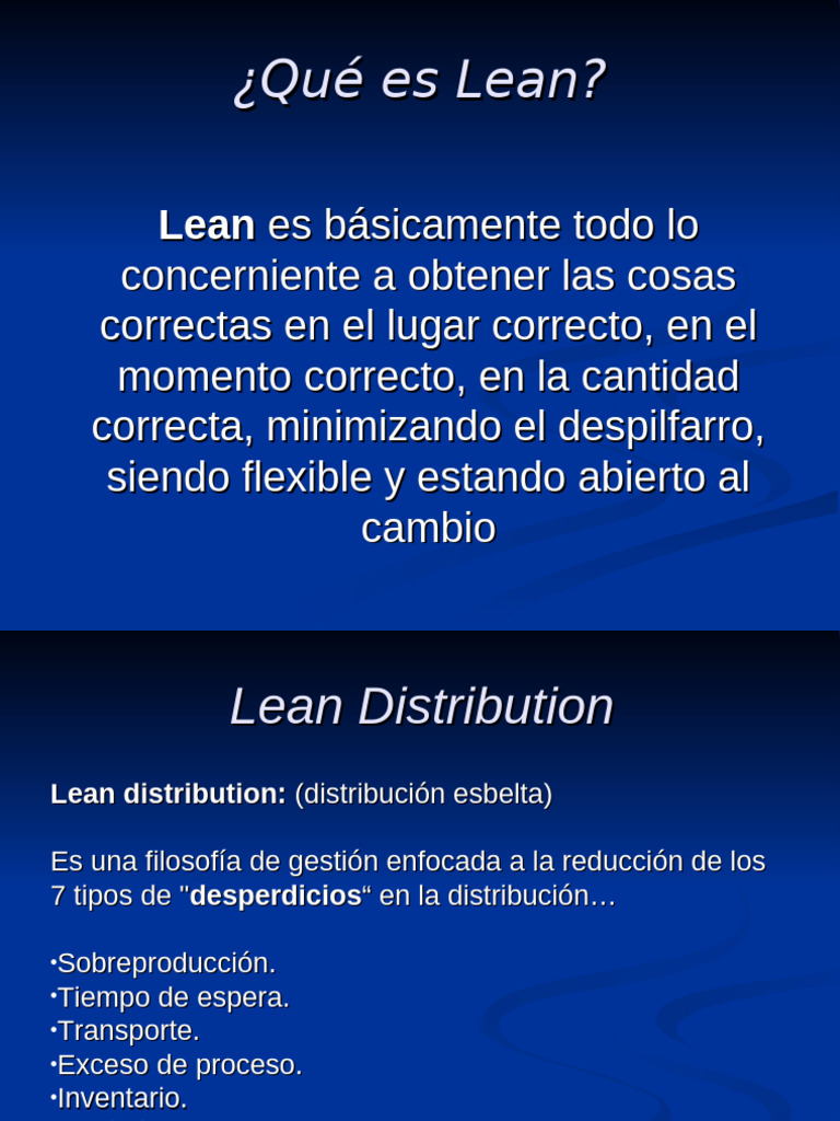 Introducción a Lean Distribution y su Gestión | PDF | Lean ...