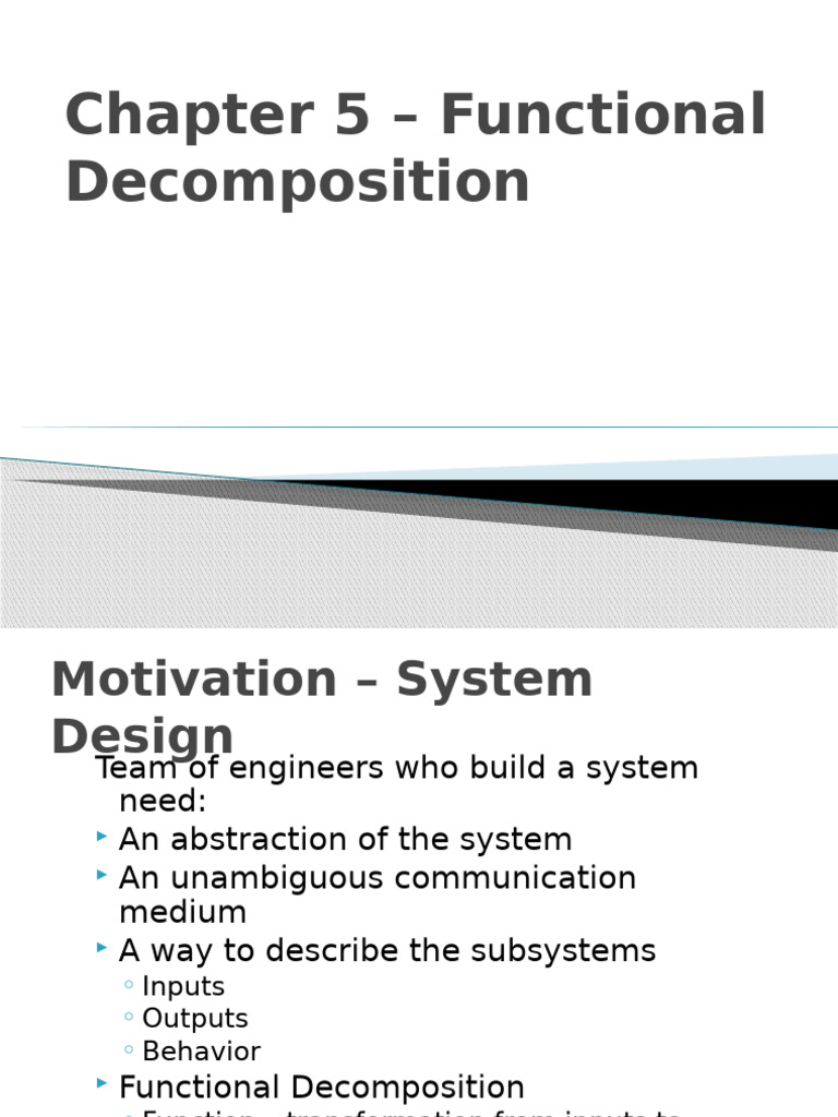 Chapter 5 - Functional Decomposition | PDF | System | Computing