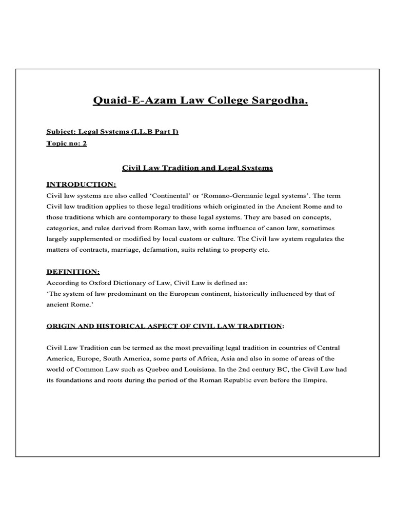 Legal System I | PDF