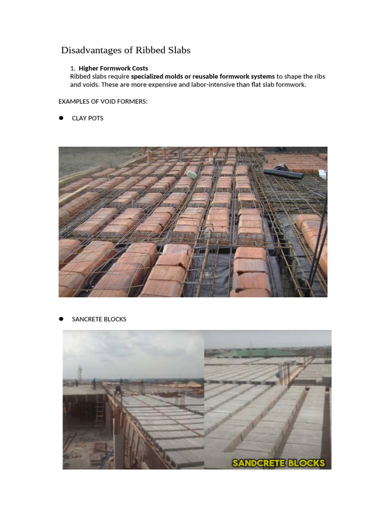 Disadvantages of Ribbed Slabs Explained | PDF
